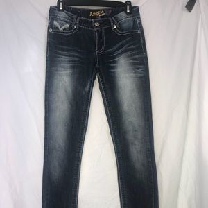 Dark washed out skinny jeans